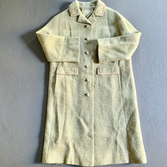 Vtg 1960s Sycamore Wool Coat Soft Green Mid Century Modern - Picture 1 of 11